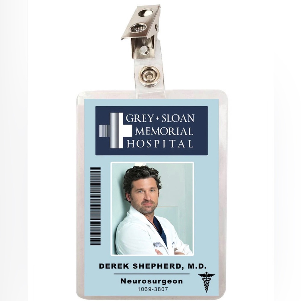 Grey's Anatomy Derek Shepherd Grey Sloan Memorial Hospital ID Badge